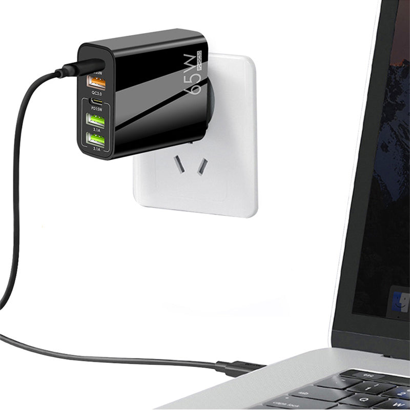 Multiport 65W Snellader Adapter