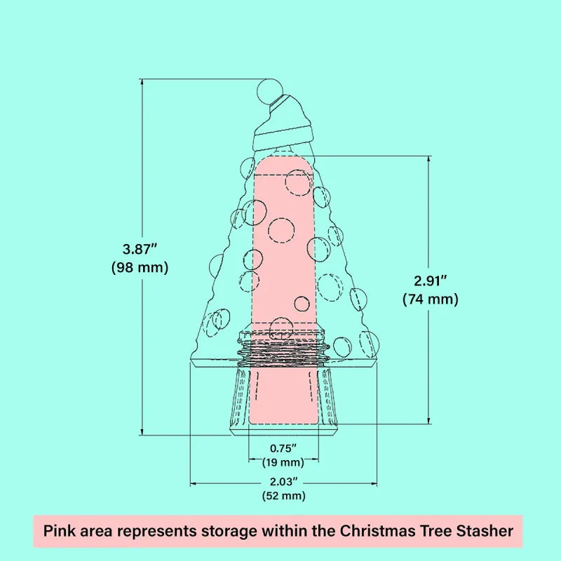 3D-geprint kerstboom-stasher-ornament