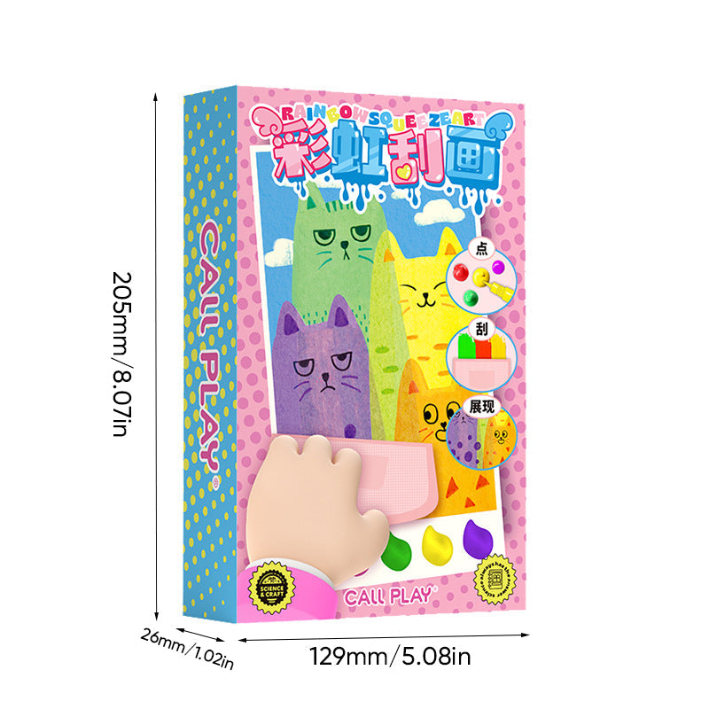 Creatieve Rainbow Scratch Art ansichtkaartenset voor kinderen