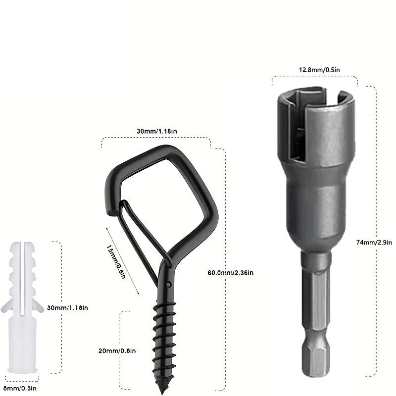 Vierkante klikophanghaken