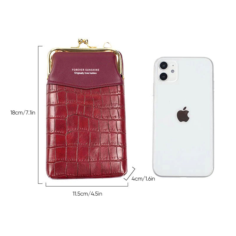 Verticale mobiele telefoonhoes met krokodillenprint