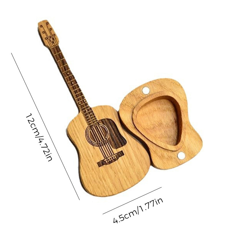 Gitaar Houten kerstcadeau: gesneden plectrumdoos