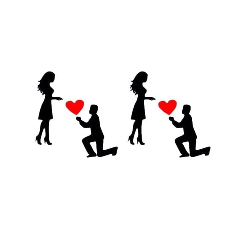 Koppelstickers Autosticker: Romantische Huwelijksaanzoekdecoratie