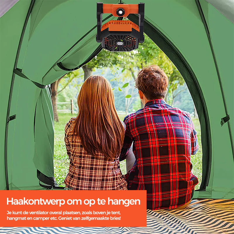 Camping LED-ventilator met licht
