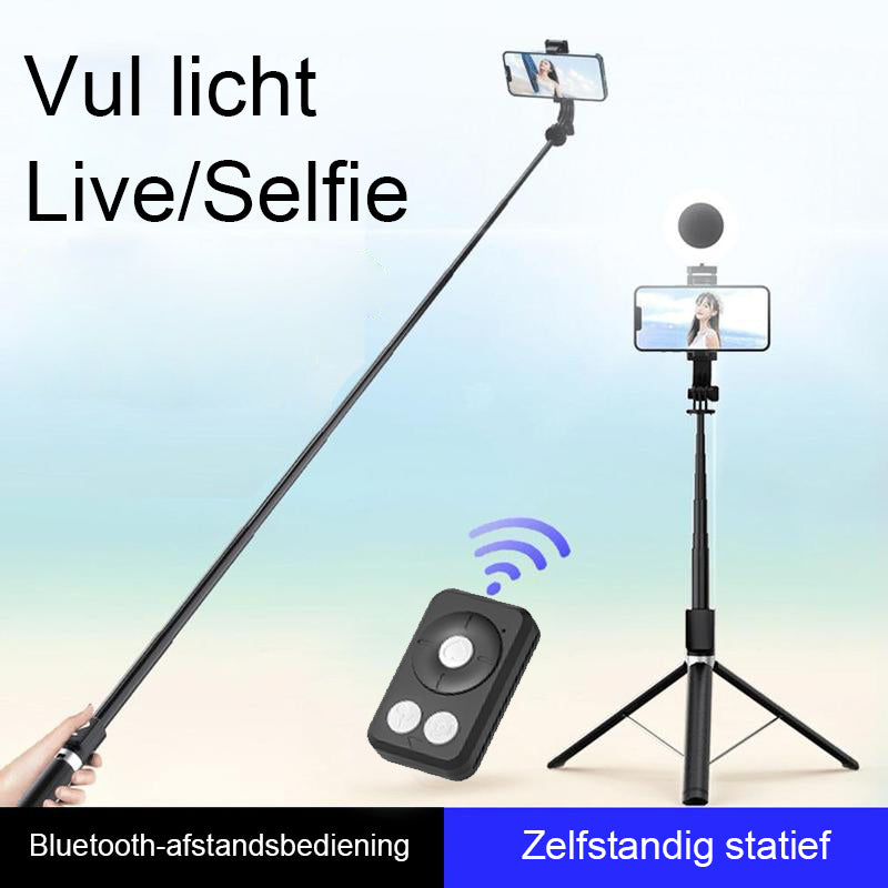 Nieuwe 6-in-1 selfiestick met invullicht