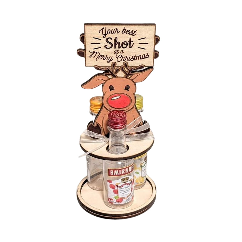 Kerst mini-wijnfleshouder