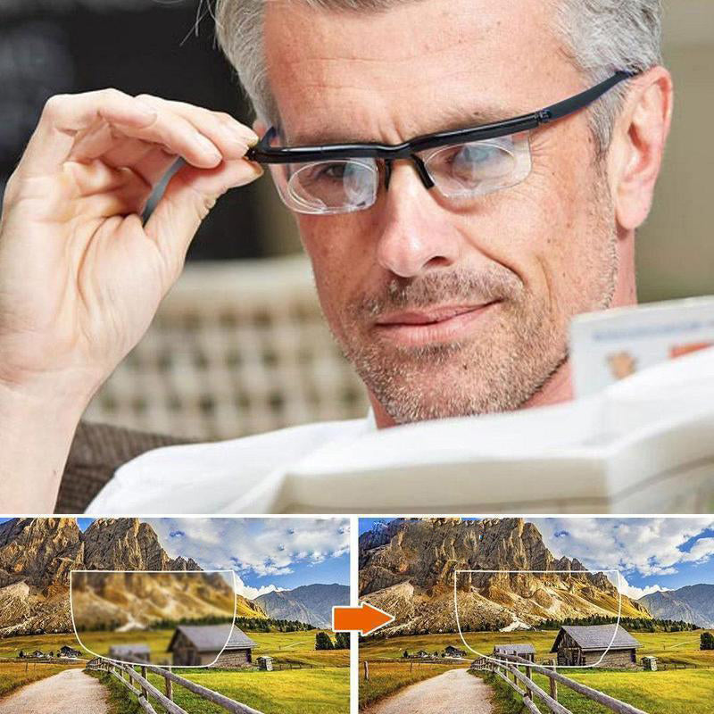 Verstelbare bril voor verziendheid