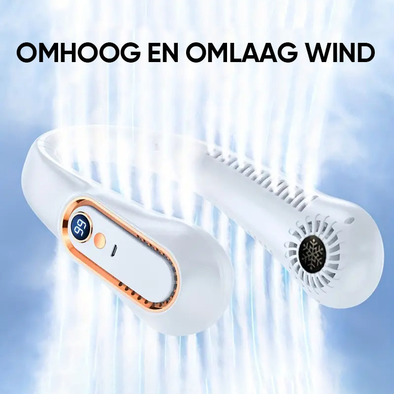 Nekventilator Oplaadbare USB-koelventilator 5 snelheden instelbaar