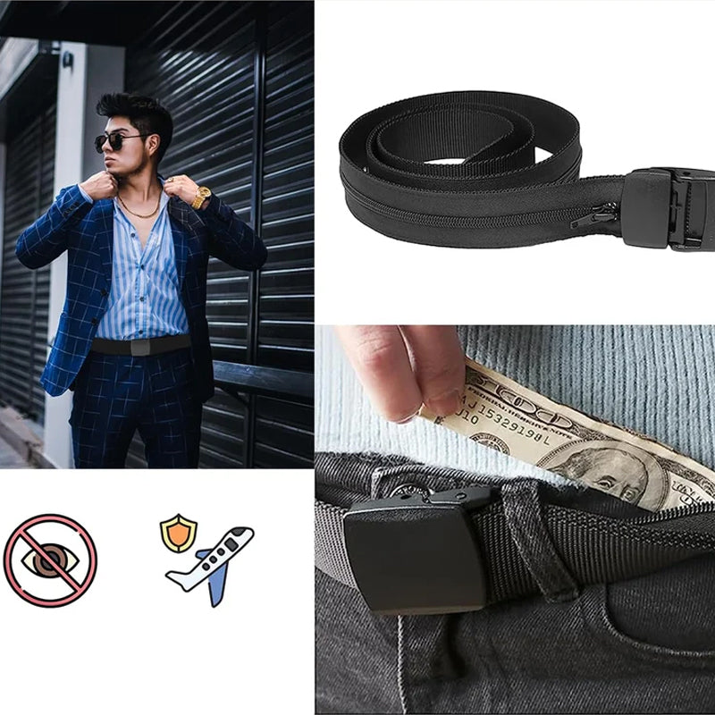 Anti-diefstalriem met verborgen geldzakje