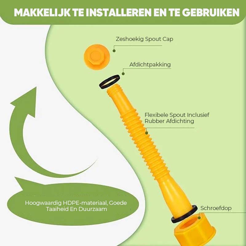 Verbeterde vervangende gasflestuit met flexibele spuitmond
