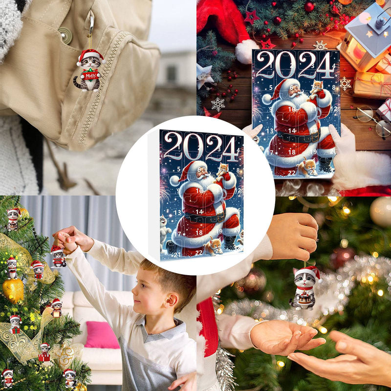 Kerstmis countdown kalender blinde doos boom acryl decoratie kat hanger
