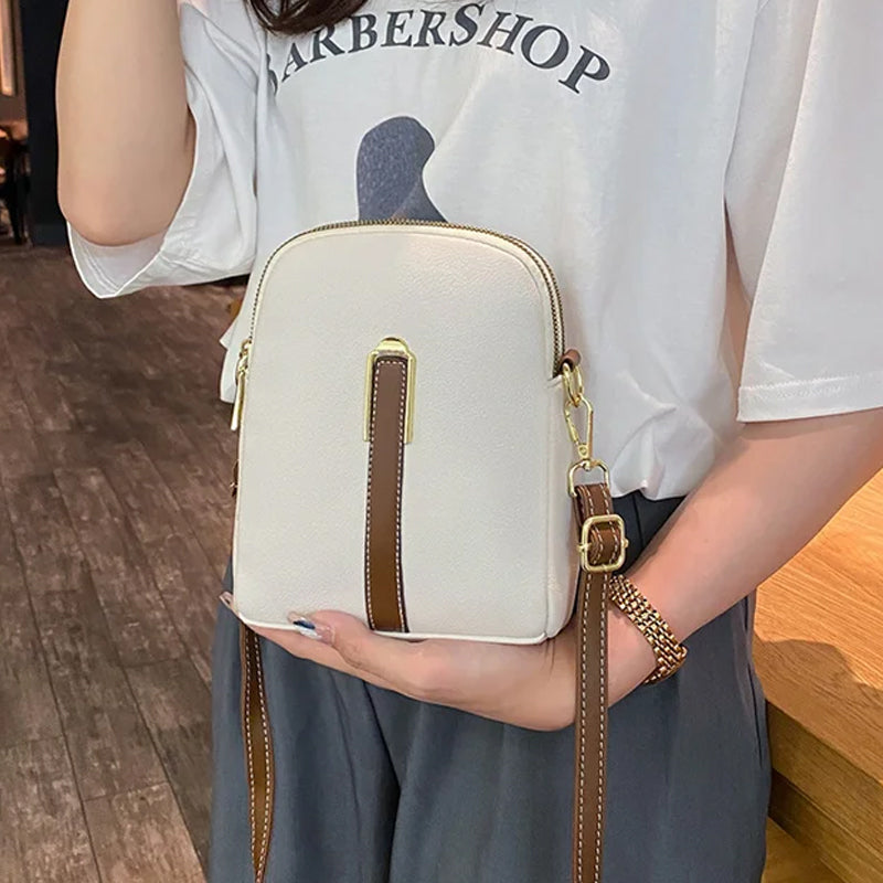 Lychee patroon lederen mobiele telefoon tas