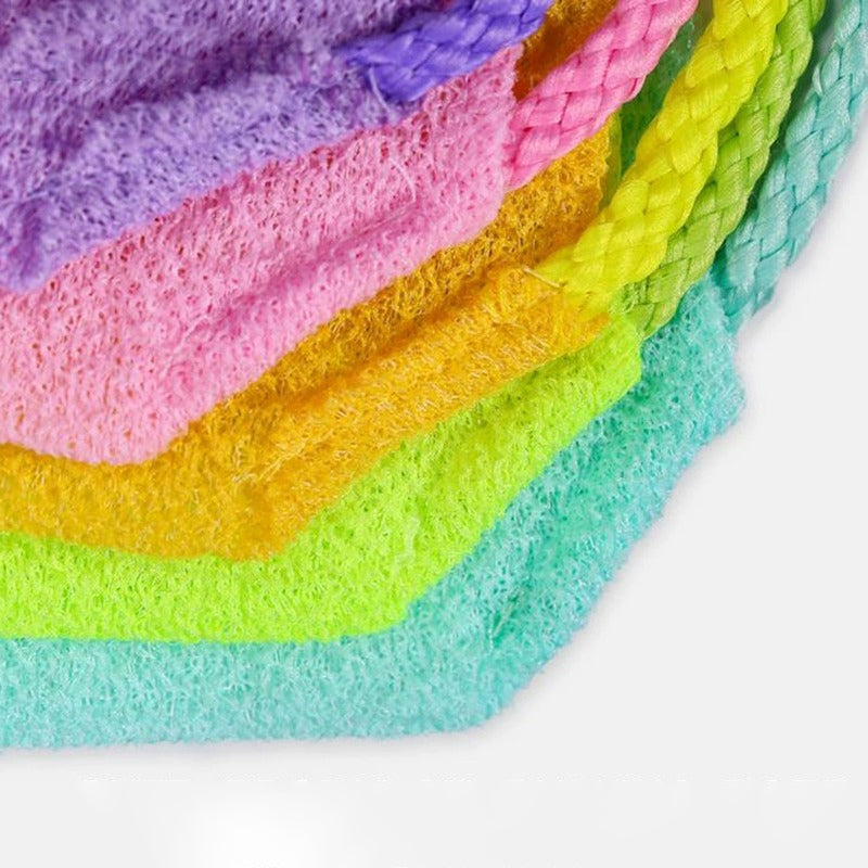 Rekbare rugwrijfbadhanddoek