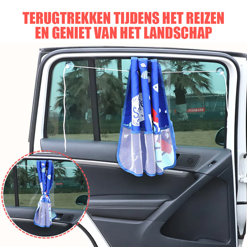 Cartoon autoraam gordijn