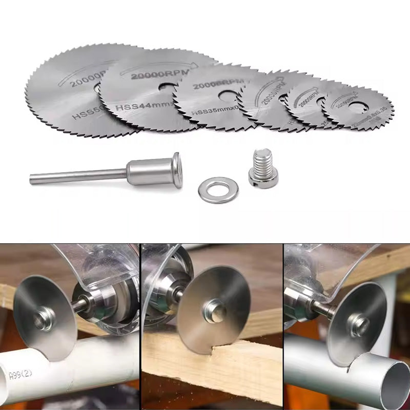 Set van 6 stuks metalen HSS-cirkelzaagbladen