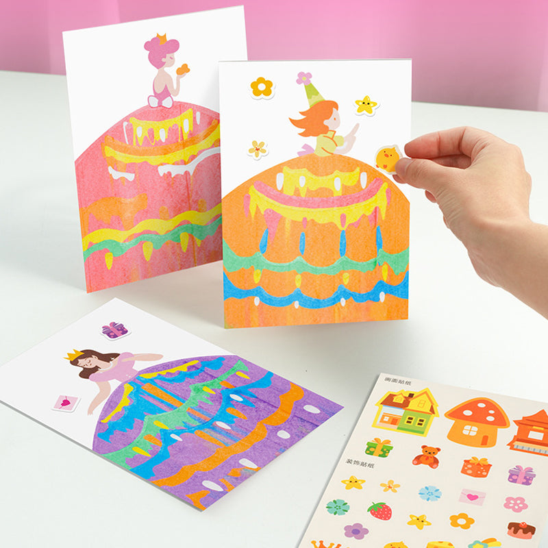 Creatieve Rainbow Scratch Art ansichtkaartenset voor kinderen