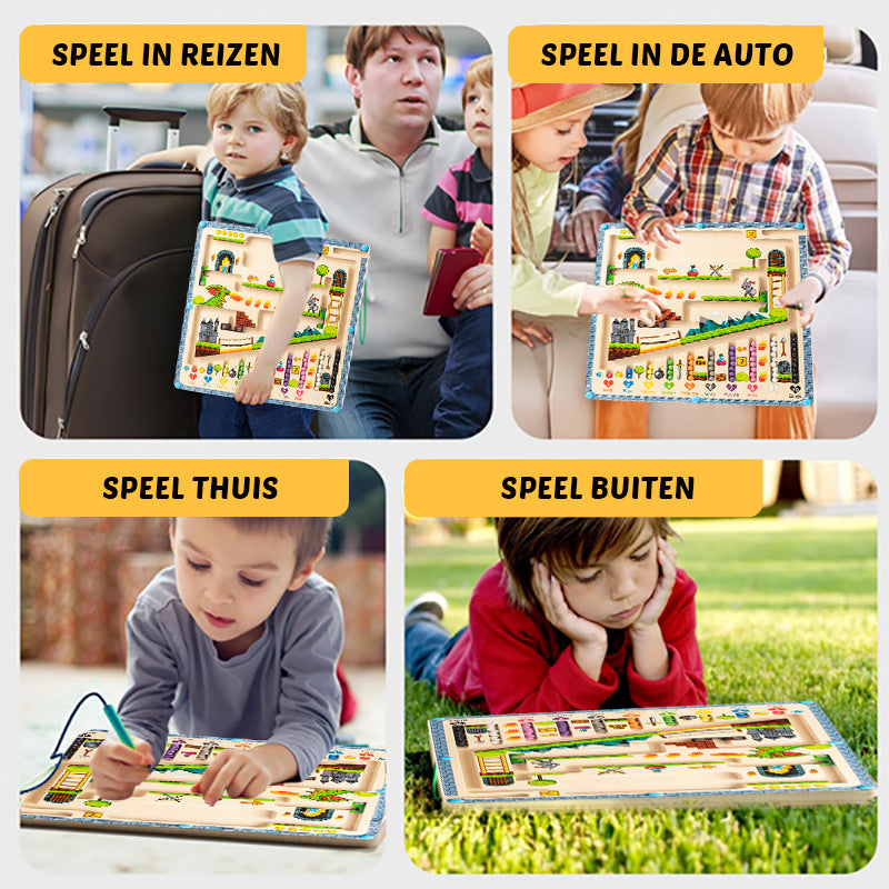 Magnetisch kleuren- en nummerdoolhof