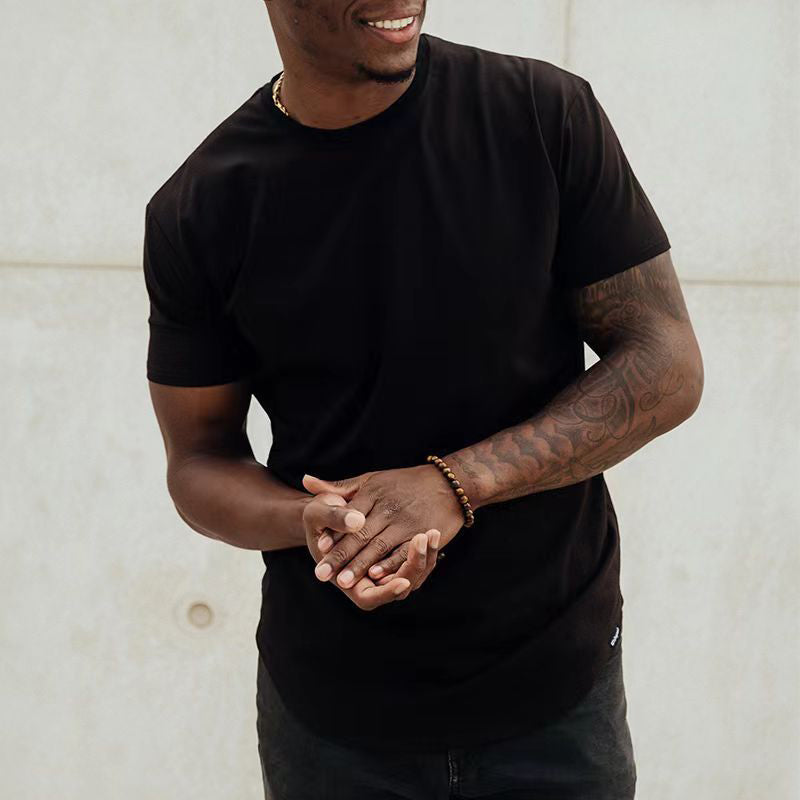 Slim Fit katoenen sport-T-shirt voor heren met korte mouwen