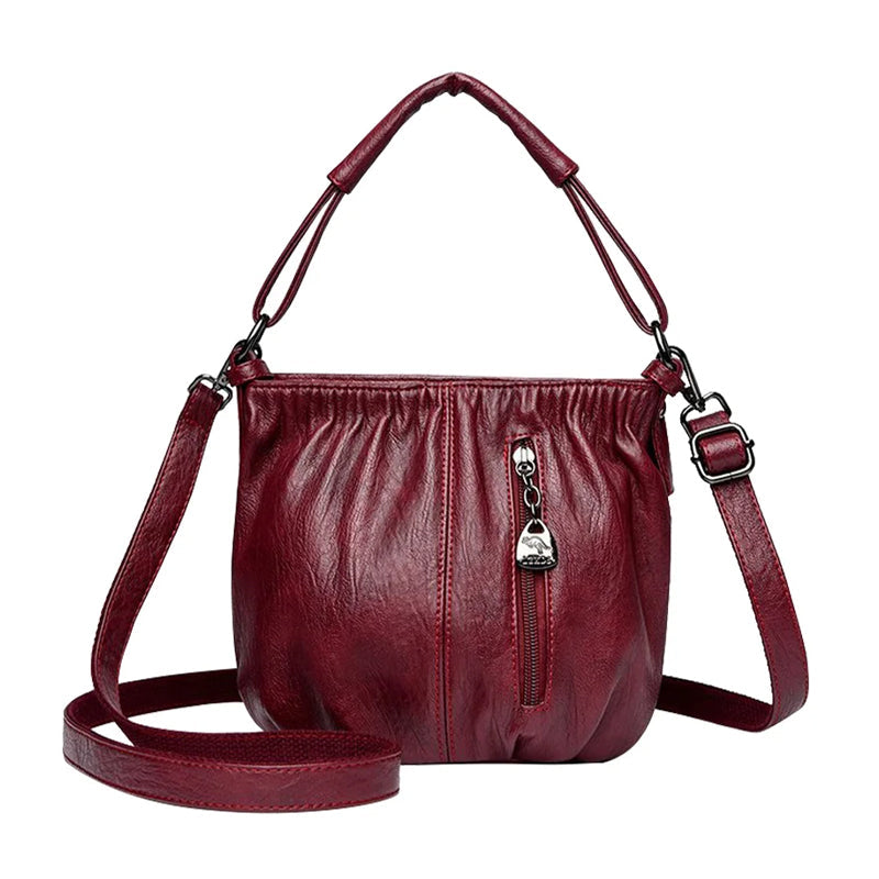 Schoudertas voor dames met retro textuur