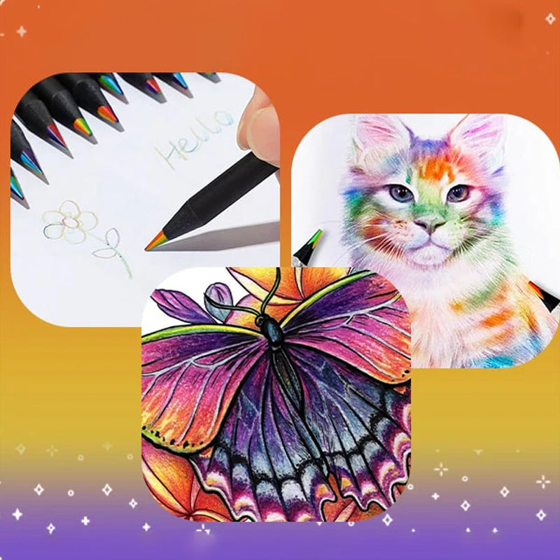 Leuk kleurpotlood met kleurverloop in regenboogkleuren