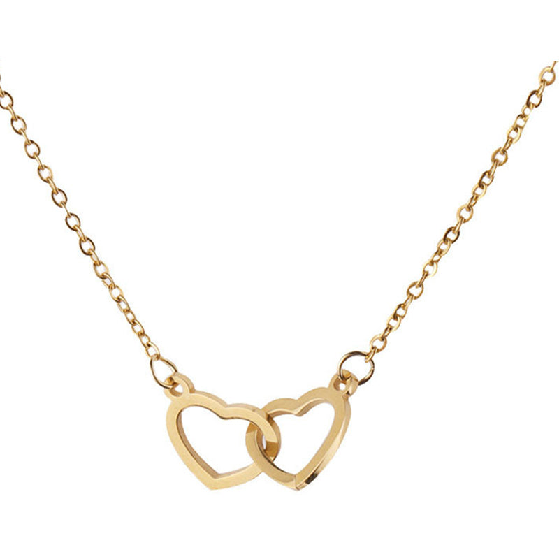 Ketting met twee harten en een roterende rozengeschenkdoos