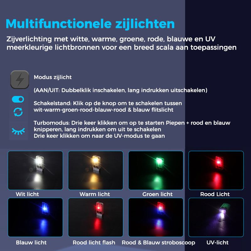 Kleine krachtige EDC-zaklamp met rood UV-blauw licht
