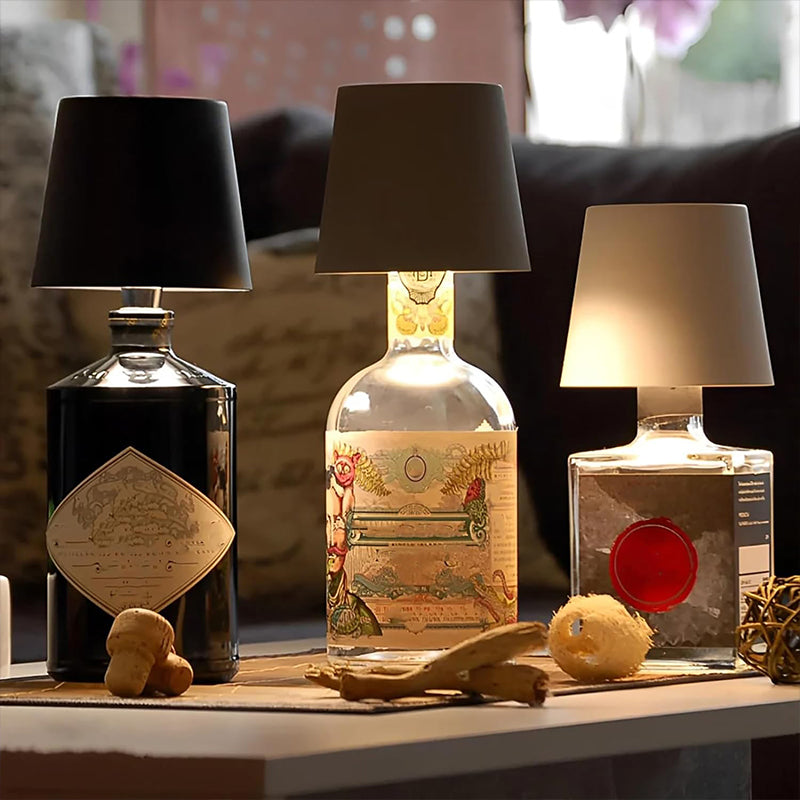 Draadloze flessenlamp