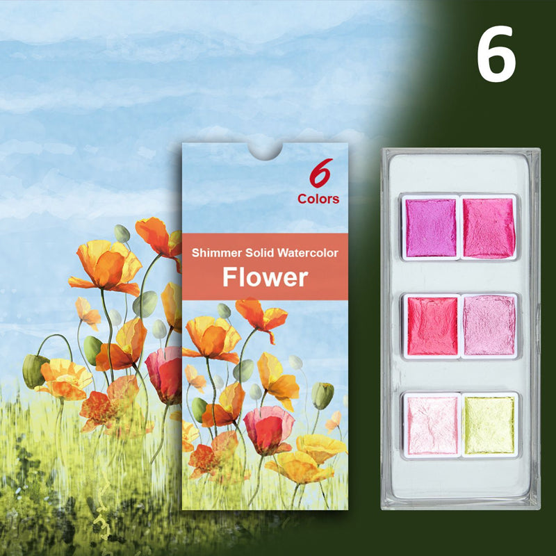 6/12 kleuren solide aquarelverfset