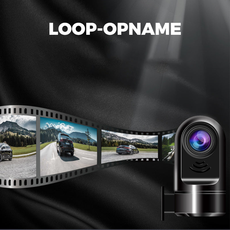 1080P HD 360° roterende Mini ADAS-dashcam