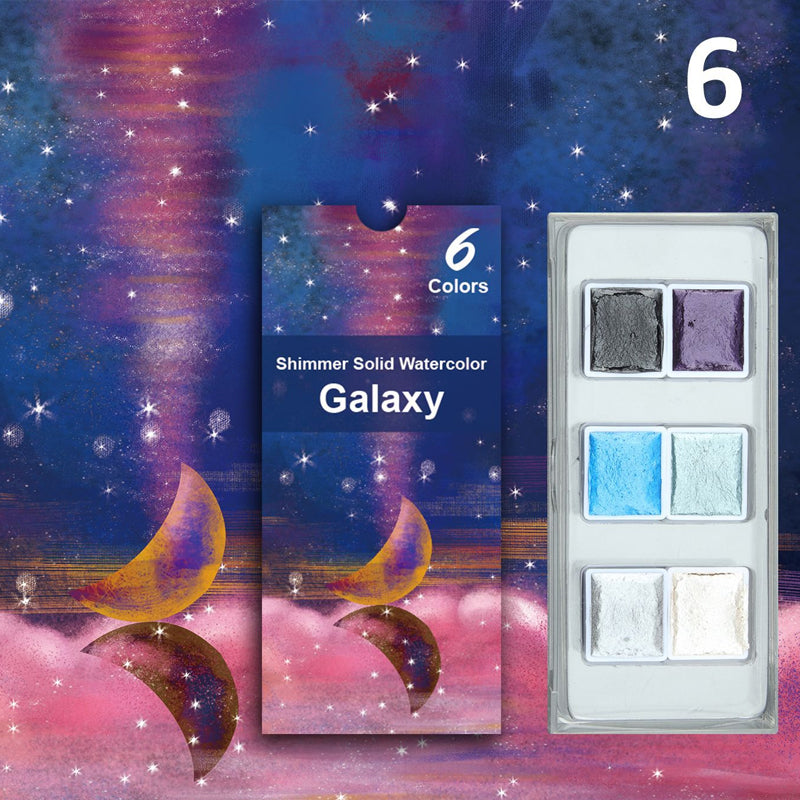 6/12 kleuren solide aquarelverfset