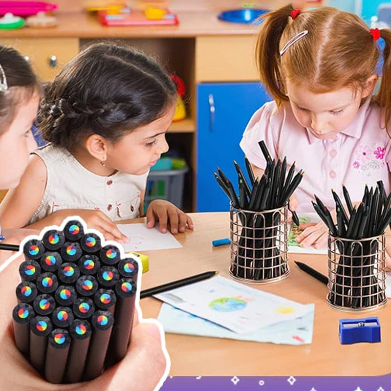 Leuk kleurpotlood met kleurverloop in regenboogkleuren