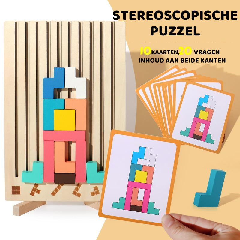 Houten Stapelpuzzelset