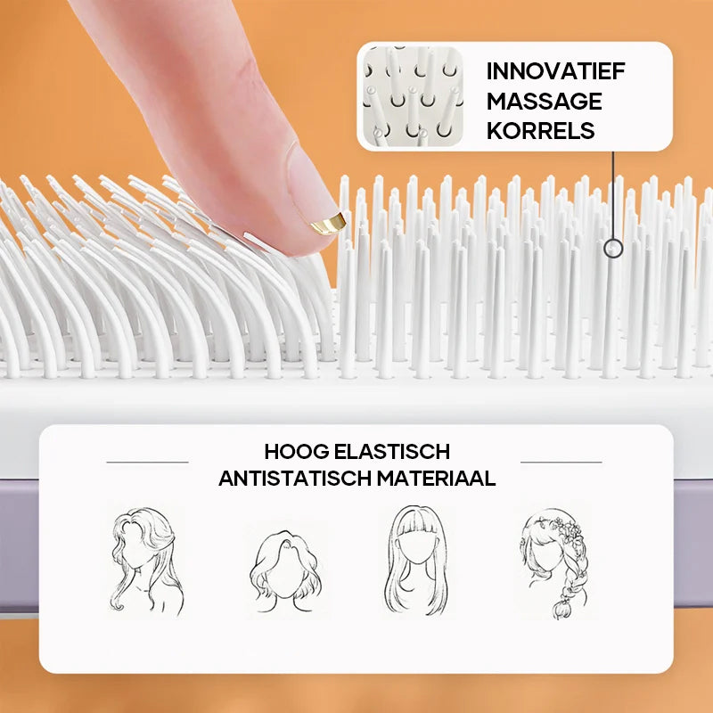 Zelfreinigende antistatische massagekam