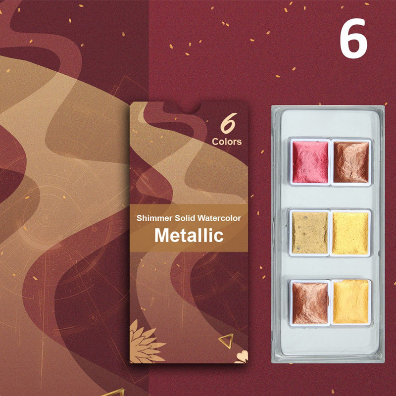 6/12 kleuren solide aquarelverfset