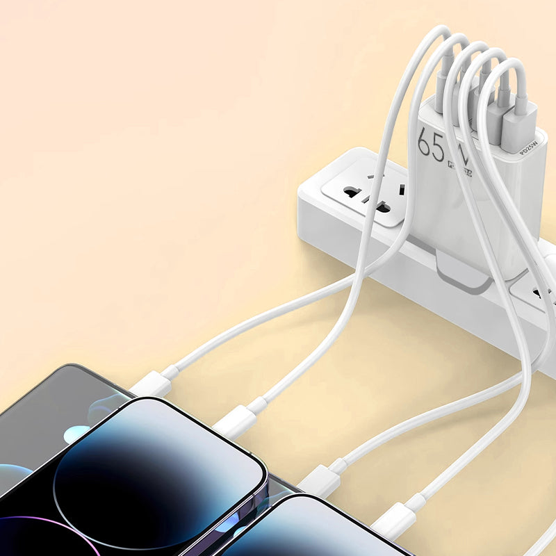 Multiport 65W Snellader Adapter