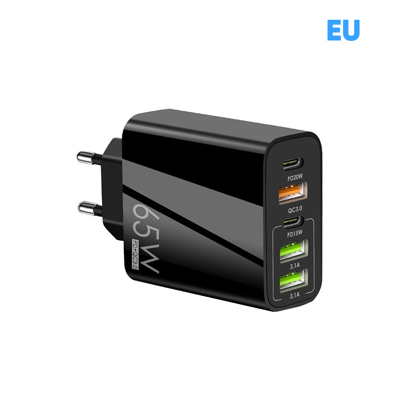 Multiport 65W Snellader Adapter