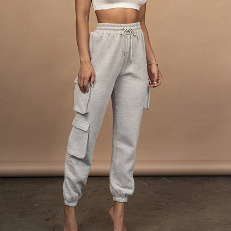 Casual joggingbroek en tanktoppak in effen kleur