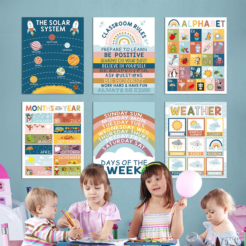 Boho PreK Educatieve posters 16 stuks