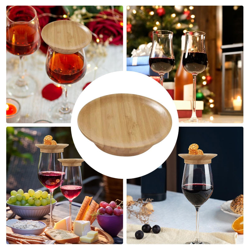 Het Houten Deksel Voor Een Wijnglas