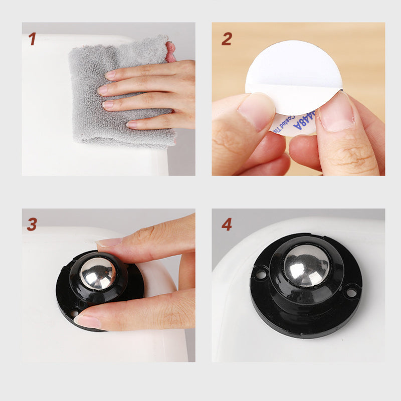 Zelfklevende kogellagervielrichtingswiel stille wiel