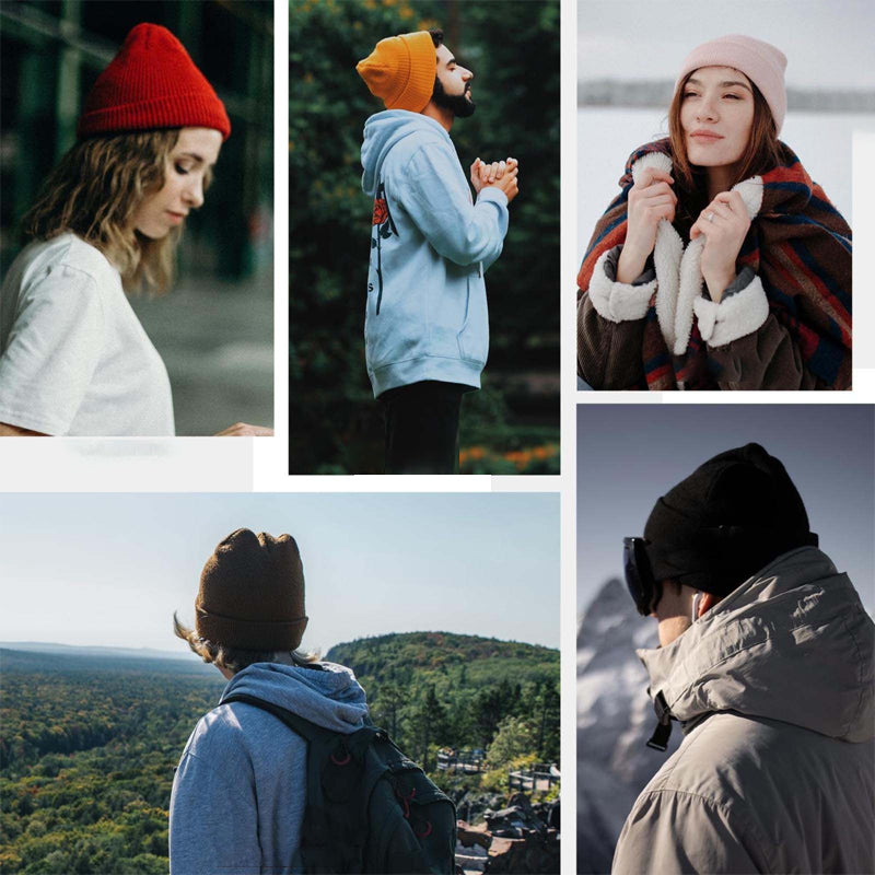 Warme gebreide wollen muts