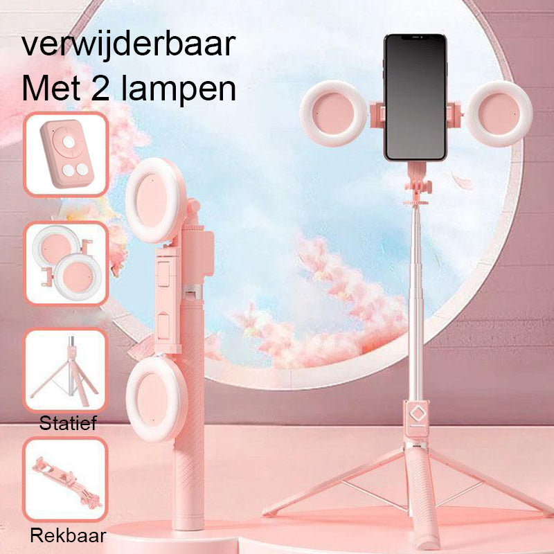 Nieuwe 6-in-1 selfiestick met invullicht