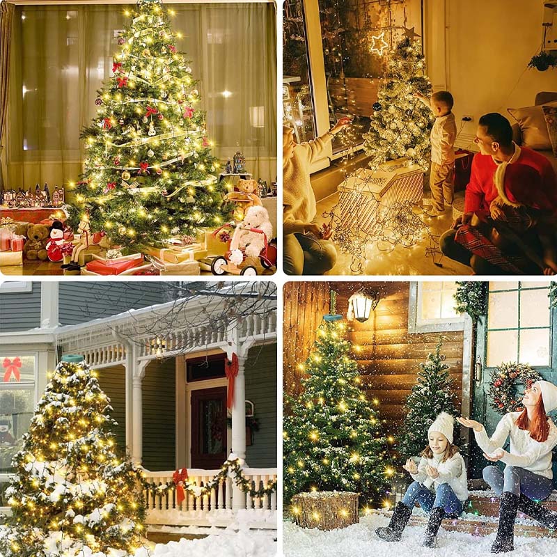 Kerstboomwatervalverlichting met ring