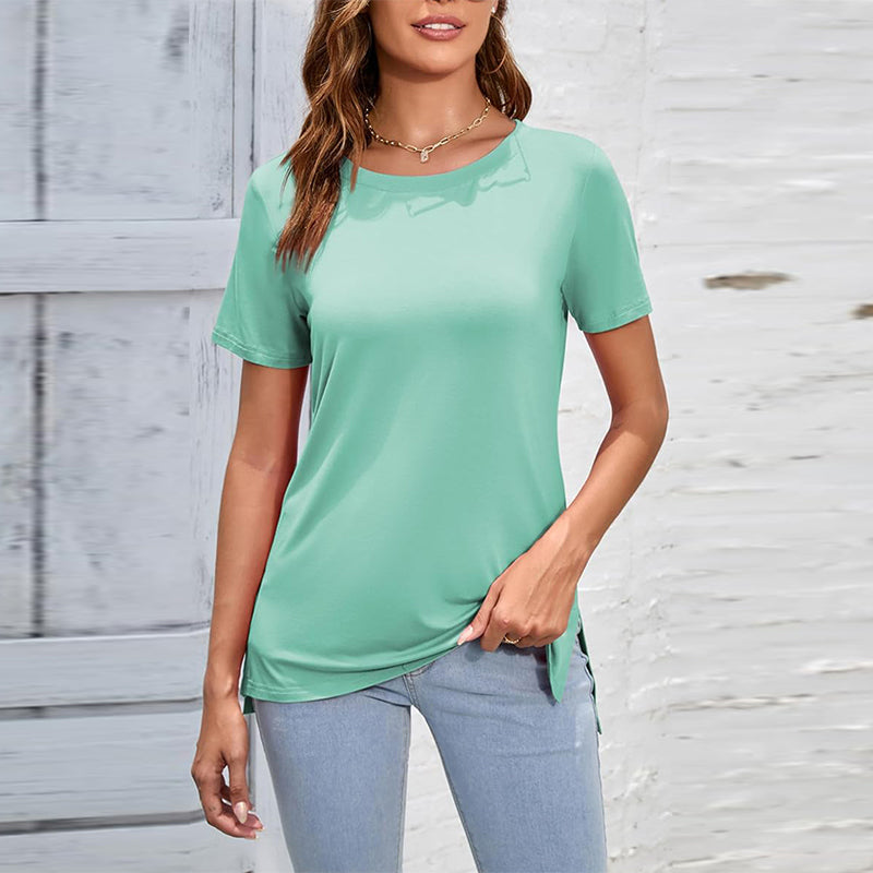 Casual dames-T-shirt met zijsplit