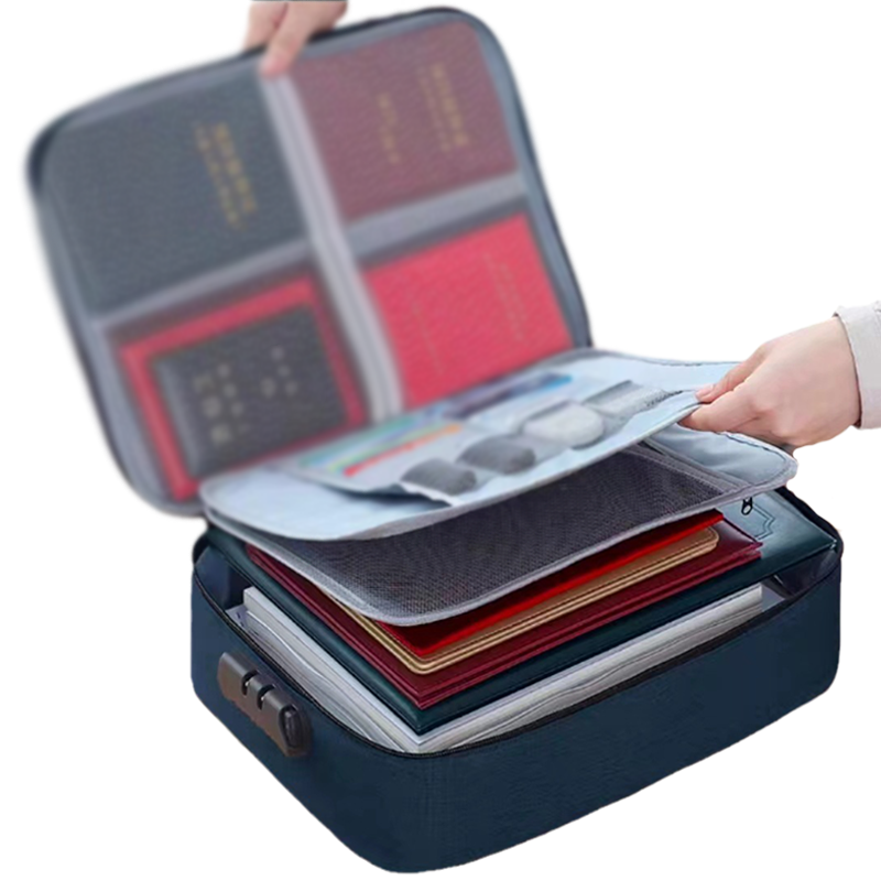Waterdichte en vuurvaste afsluitbare opbergtas voor documenten