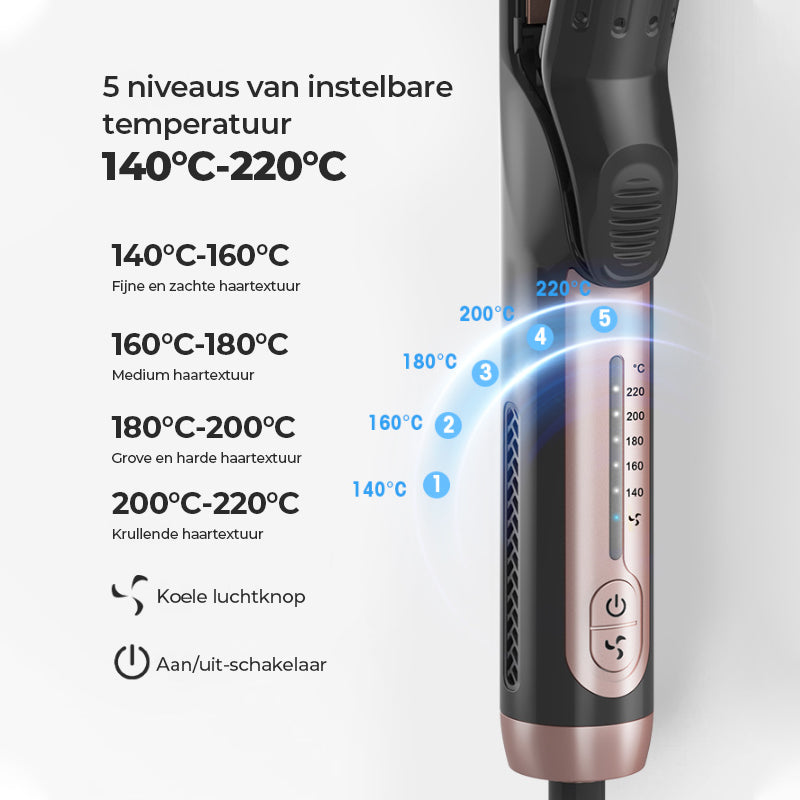 Elektrische krultang voor twee doeleinden met koude lucht