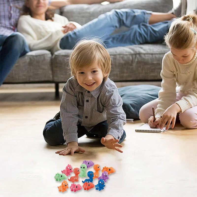 Bijpassend dinosaurusspeelgoed met alfabet - 26-delige dubbelzijdige ABC-set