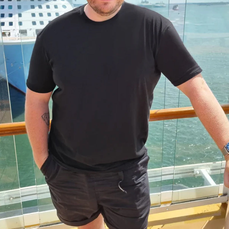 Slim Fit katoenen sport-T-shirt voor heren met korte mouwen