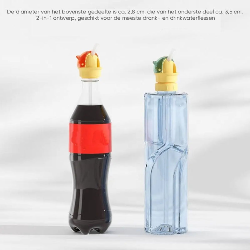 Herbruikbare kinderdrank-waterfles met rietje