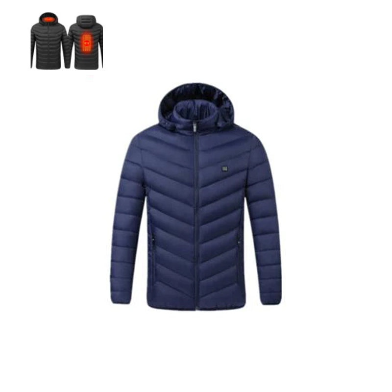 USB-verwarmde katoenen jas met negen zones en capuchon